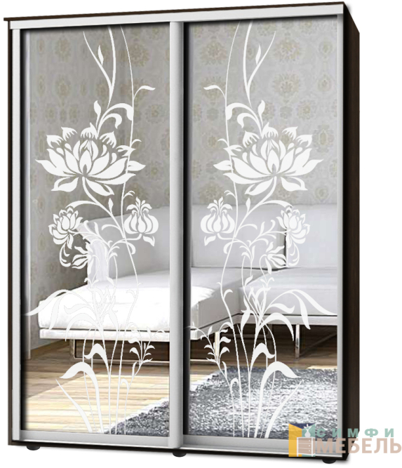 Шкаф-купе 2х дв Стандарт Пескоструй № 7+7
