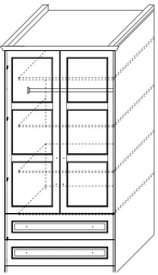 Шкаф 2-дверный глухой с ящиками Каталея NEW
