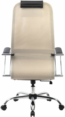 Кресло офисное BRABIX PREMIUM "Ultimate EX-800" хром, плотная двойная сетка Х2, черное/бежевое, 532913