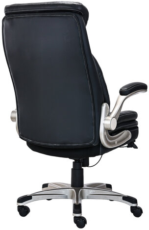 Кресло HAWASAN "Target EX-567", откидные подлокотники, рециклированная кожа, черное, 532974