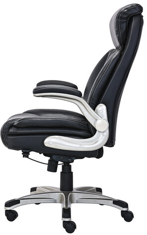 Кресло HAWASAN "Target EX-567", откидные подлокотники, рециклированная кожа, черное, 532974