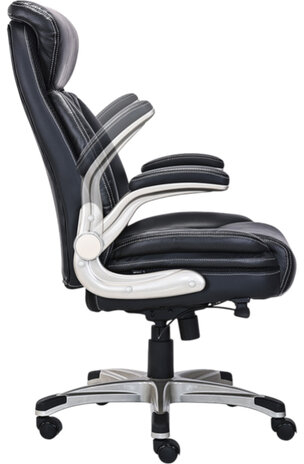 Кресло HAWASAN "Target EX-567", откидные подлокотники, рециклированная кожа, черное, 532974