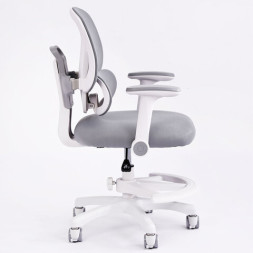 Кресло детское с подставкой для ног BRABIX KIDS MG-220, сетка/ткань TW, серое, 533315