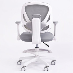 Кресло детское с подставкой для ног BRABIX KIDS MG-220, сетка/ткань TW, серое, 533315