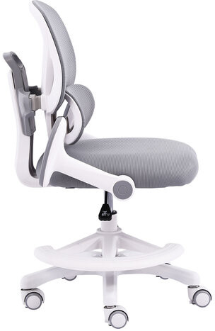 Кресло детское с подставкой для ног BRABIX KIDS MG-220, сетка/ткань TW, серое, 533315