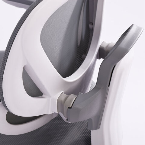 Кресло детское с подставкой для ног BRABIX KIDS MG-220, сетка/ткань TW, серое, 533315