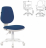 Кресло BRABIX "Fancy MG-201W", без подлокотников, пластик белый, синее, 532413, MG-201W_532413