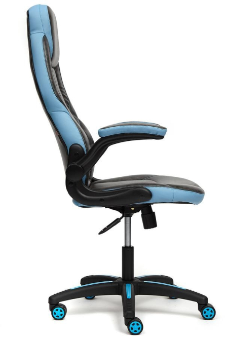 Кресло BAZUKA кож/зам, серый/голубой, 2TONE/2TONE перф/04-20