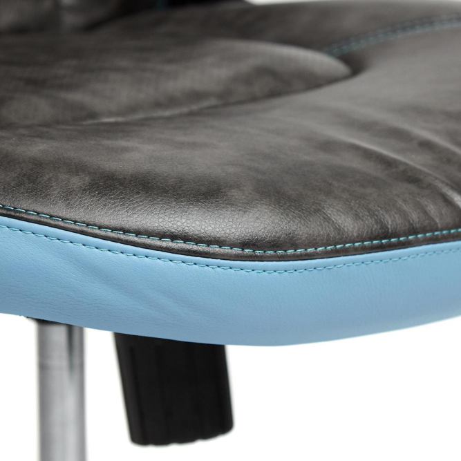 Кресло BAZUKA кож/зам, серый/голубой, 2TONE/2TONE перф/04-20