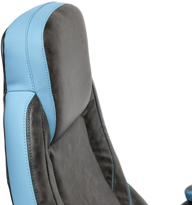 Кресло BAZUKA кож/зам, серый/голубой, 2TONE/2TONE перф/04-20