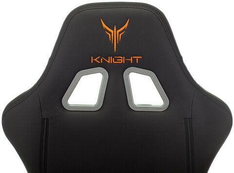 Кресло компьютерное Knight ARMOR, 2 подушки, экокожа премиум, черное, 1628888