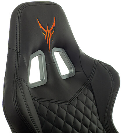 Кресло компьютерное Knight ARMOR, 2 подушки, экокожа премиум, черное, 1628888