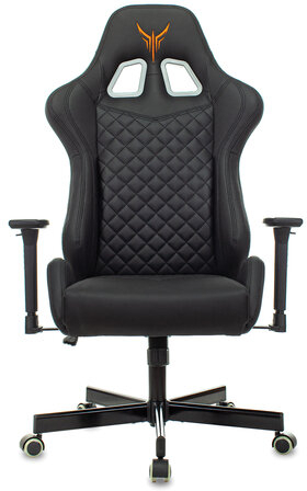 Кресло компьютерное Knight ARMOR, 2 подушки, экокожа премиум, черное, 1628888