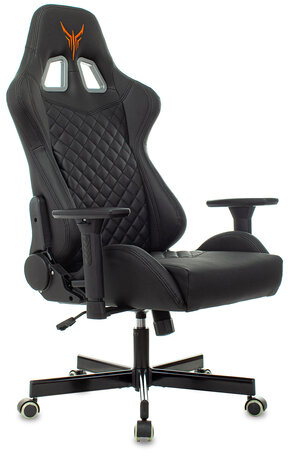Кресло компьютерное Knight ARMOR, 2 подушки, экокожа премиум, черное, 1628888