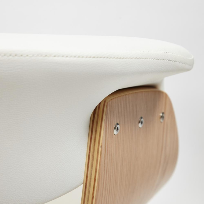 Кресло VIMTA натуральный, кож/зам белый