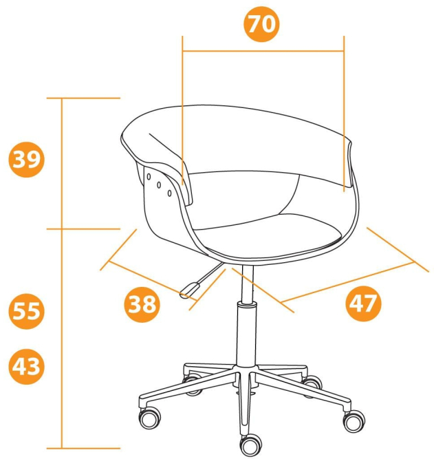 Кресло VIMTA натуральный, кож/зам белый