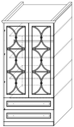 Шкаф 2-дверный с зеркалом с ящиками Каталея NEW