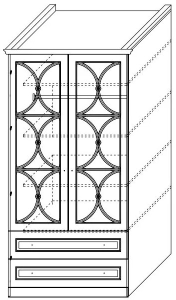 Шкаф 2-дверный с зеркалом с ящиками Каталея NEW