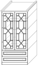 Шкаф 2-дверный с зеркалом с ящиками Каталея NEW