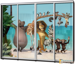 Шкаф купе 4х дв Фотопечать № 36