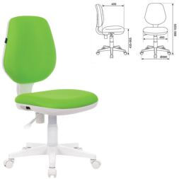 Кресло BRABIX "Fancy MG-201W", без подлокотников, пластик белый, салатовое, 532414, MG-201W_532414
