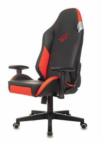 Кресло компьютерное Zombie HERO BATTLEZONE PRO, 2 подушки, экокожа/ткань, черное/красное, 1535352