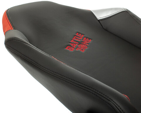 Кресло компьютерное Zombie HERO BATTLEZONE PRO, 2 подушки, экокожа/ткань, черное/красное, 1535352