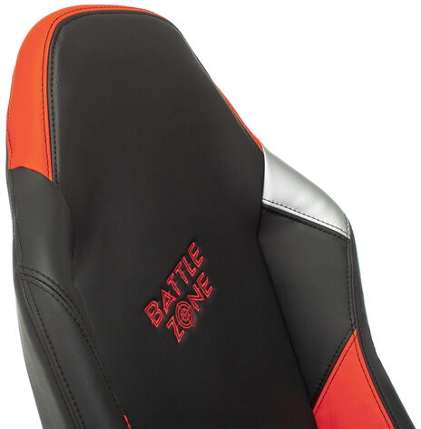 Кресло компьютерное Zombie HERO BATTLEZONE PRO, 2 подушки, экокожа/ткань, черное/красное, 1535352