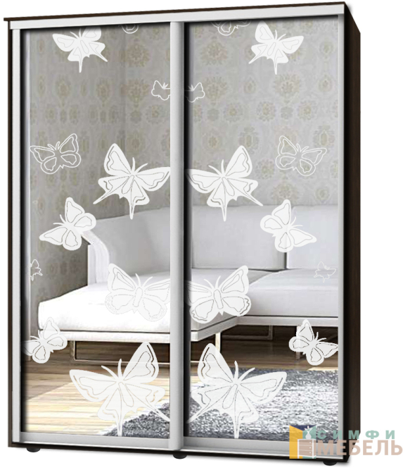 Шкаф-купе 2х дв Стандарт Пескоструй № 14+14