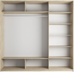 Шкаф-купе Прайм 3-х дверный (Зеркало/Стекло белое/Зеркало) Белый снег