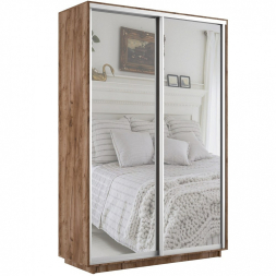 Шкаф-купе Экспресс 2-х дверный ( Зеркало) Крафт табачный