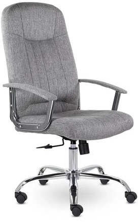 Кресло офисное "Бостон", CH-277, хром, ткань, серый (M-02)