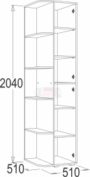 Шкаф крайний "Омега 16"