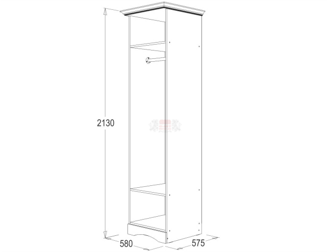 Шкаф 1-но дв. для одежды Ольга 1Н