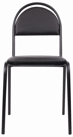 Стул для посетителей РС00М, черный каркас, кожзам черный