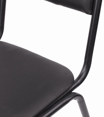 Стул для посетителей РС00М, черный каркас, кожзам черный