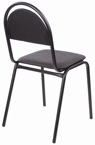 Стул для посетителей РС00М, черный каркас, кожзам черный