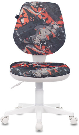Кресло BRABIX "Fancy MG-201W", без подлокотников, пластик белый, с рисунком "Graffity", 532415, MG-201W_532415