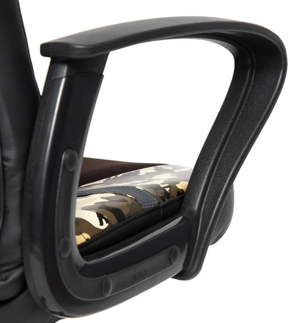 Кресло RUNNER MILITARY кож/зам/ткань, хаки/коричневый/серый
