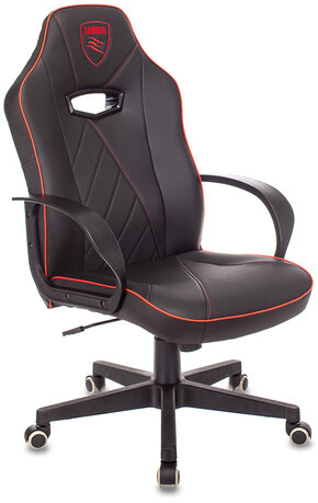 Кресло компьютерное Zombie VIKING XS, экокожа, черное/красное, 1443134