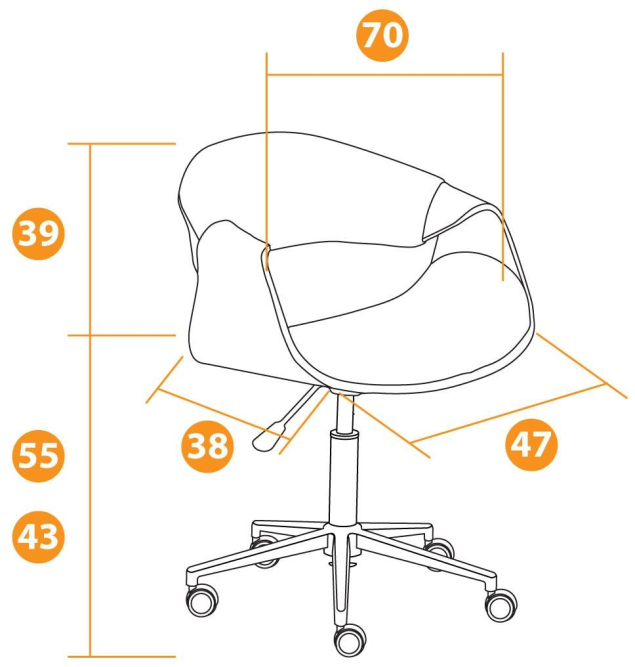 Кресло BEND натуральный, кож/зам белый