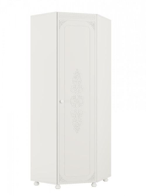 Шкаф угловой Ассоль АС-52K (правый) белое дерево