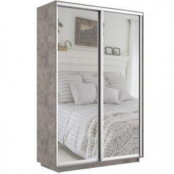 Шкаф-купе Экспресс 2-х дверный ( Зеркало) Бетон
