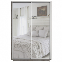 Шкаф-купе Экспресс 2-х дверный ( Зеркало) Бетон