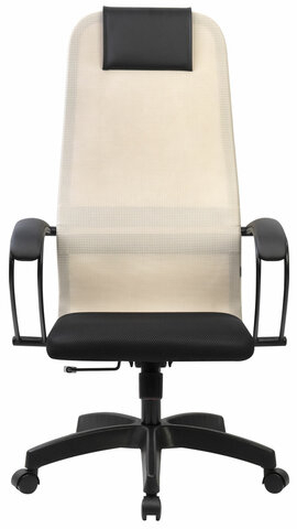 Кресло BRABIX PREMIUM "Ultimate EX-800" пластик, плотная двойная сетка Х2, черное/бежевое, 532916