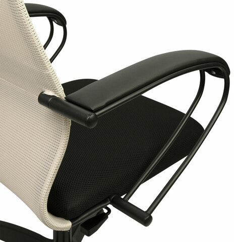 Кресло BRABIX PREMIUM "Ultimate EX-800" пластик, плотная двойная сетка Х2, черное/бежевое, 532916