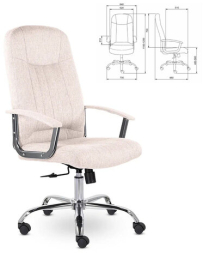 Кресло офисное "Бостон", CH-277, хром, ткань, бежевый (M-11)