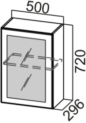 Шкаф навесной 500 (со стеклом) Модус