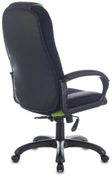 Кресло компьютерное BRABIX PREMIUM "Rapid GM-102", НАГРУЗКА 180 кг, экокожа/ткань, черное/зеленое, 532419, GM-102_532419