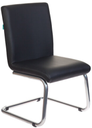 Кресло для приемных и переговорных CH-250-V, хром, экокожа, черное, 1098331